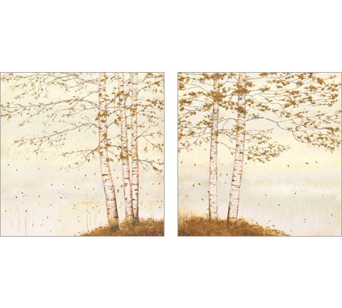 Golden Birch Off White 2 Piece Art Print Set by James Wiens
