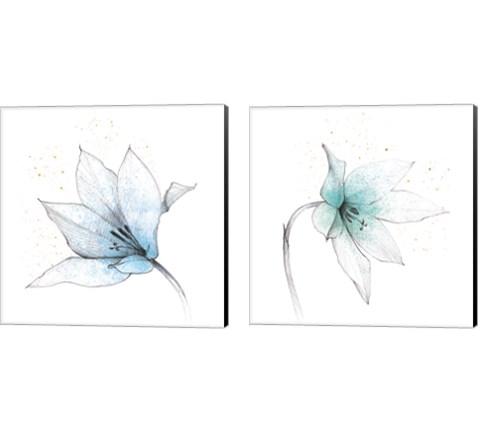Blue Graphite Flower 2 Piece Canvas Print Set by Avery Tillmon