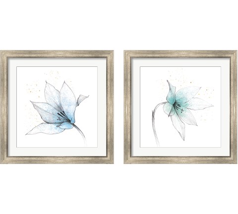 Blue Graphite Flower 2 Piece Framed Art Print Set by Avery Tillmon