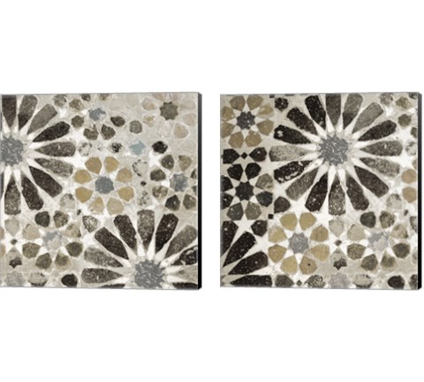 Alhambra Tile Neutral 2 Piece Canvas Print Set by Sue Schlabach