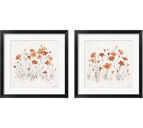 Wildflowers Orange 2 Piece Framed Art Print Set by Lisa Audit