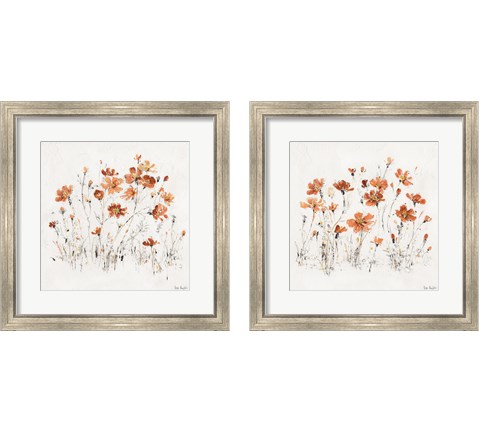 Wildflowers Orange 2 Piece Framed Art Print Set by Lisa Audit