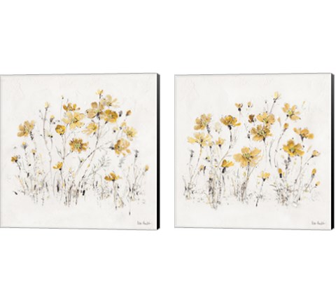Wildflowers Yellow 2 Piece Canvas Print Set by Lisa Audit