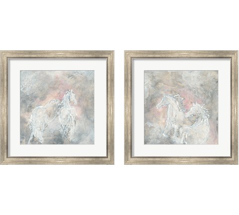 Blush Horses 2 Piece Framed Art Print Set by Chris Paschke