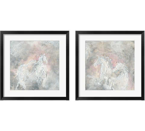 Blush Horses 2 Piece Framed Art Print Set by Chris Paschke