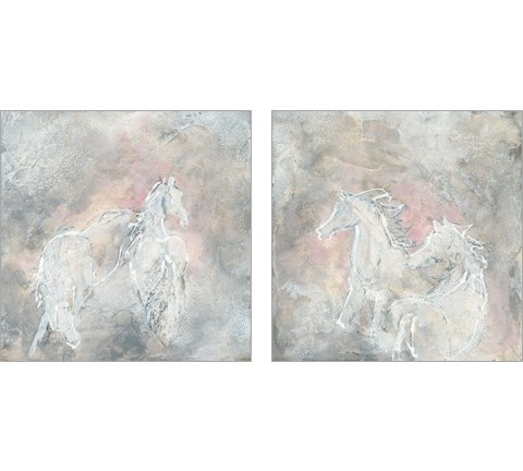 Blush Horses 2 Piece Art Print Set by Chris Paschke