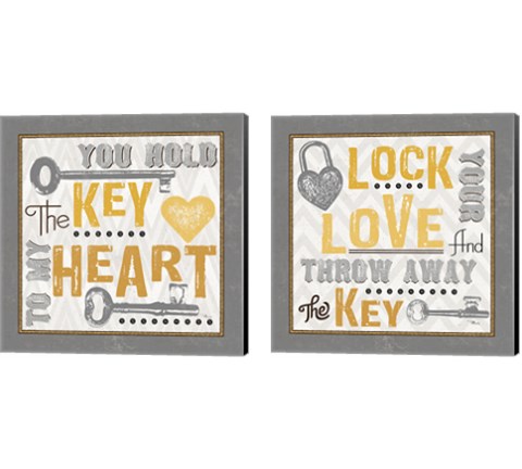Lock Your Love 2 Piece Canvas Print Set by Pela Studio