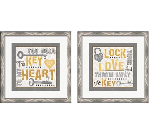 Lock Your Love 2 Piece Framed Art Print Set by Pela Studio