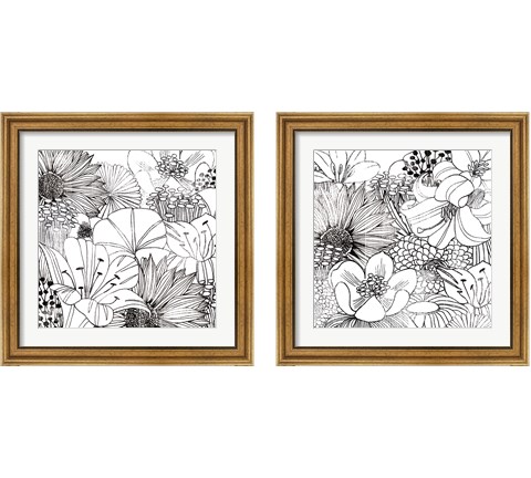 Contemporary Garden Black and White 2 Piece Framed Art Print Set by Michael Mullan