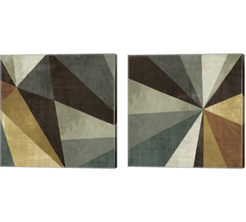 Triangulawesome Square 2 Piece Canvas Print Set by Michael Mullan