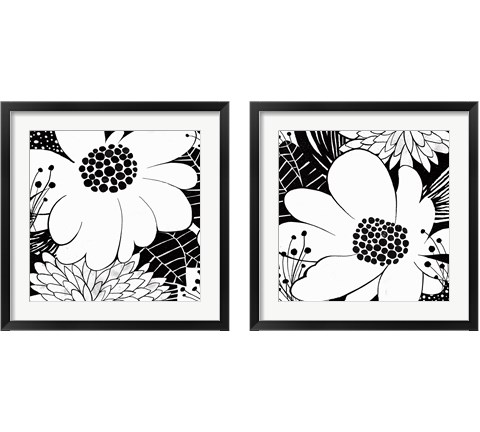 Feeling Groovy Black and White 2 Piece Framed Art Print Set by Michael Mullan