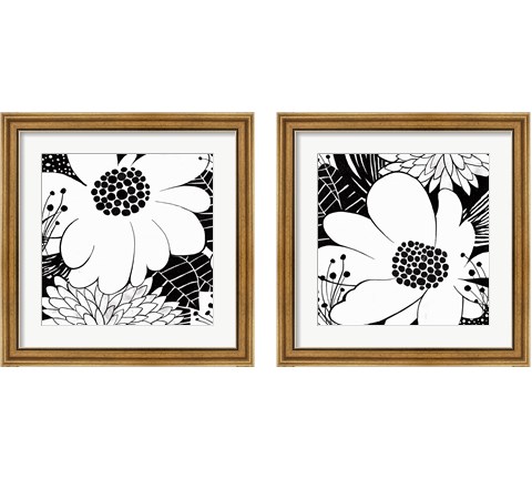 Feeling Groovy Black and White 2 Piece Framed Art Print Set by Michael Mullan