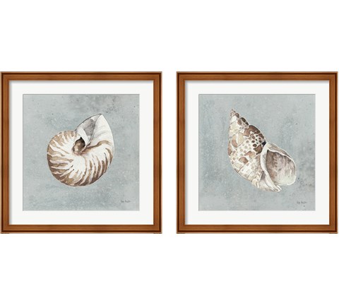 Sand and Seashells  2 Piece Framed Art Print Set by Lisa Audit