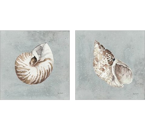 Sand and Seashells  2 Piece Art Print Set by Lisa Audit