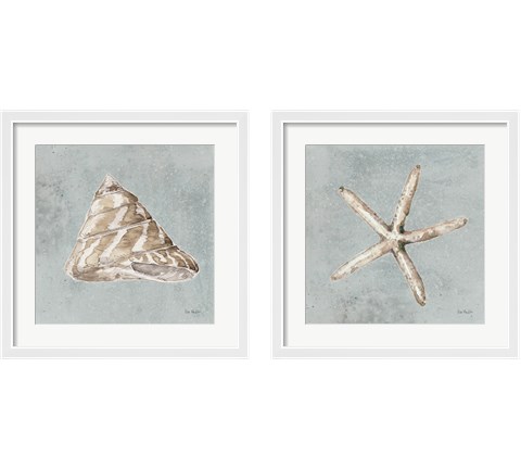 Sand and Seashells  2 Piece Framed Art Print Set by Lisa Audit