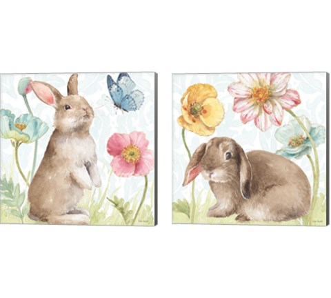 Spring Softies Bunnies 2 Piece Canvas Print Set by Lisa Audit
