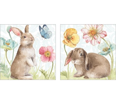 Spring Softies Bunnies 2 Piece Art Print Set by Lisa Audit