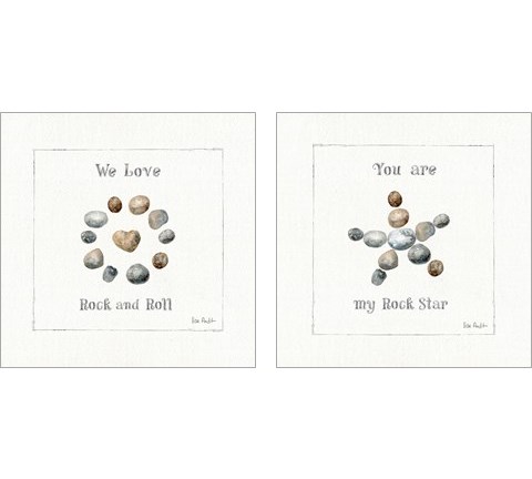 Pebbles and Sandpipers 2 Piece Art Print Set by Lisa Audit