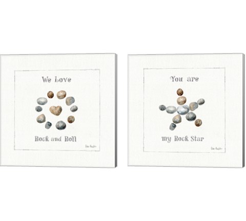 Pebbles and Sandpipers 2 Piece Canvas Print Set by Lisa Audit