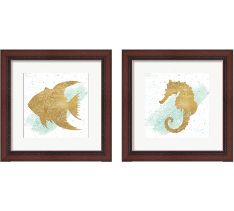 Silver Sea Life 2 Piece Framed Art Print Set by Wild Apple Portfolio