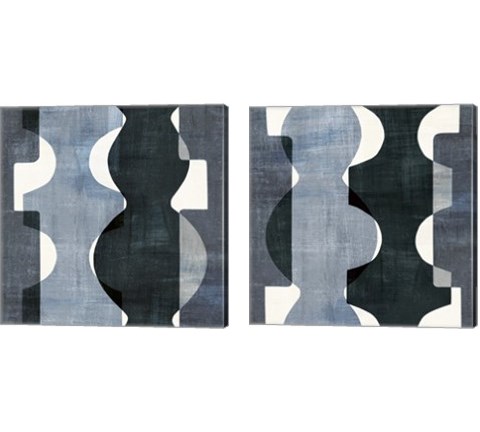 Geometric Deco BW 2 Piece Canvas Print Set by Wild Apple Portfolio