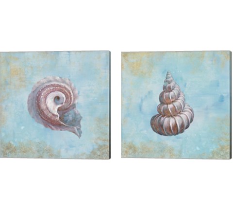 Treasures from the Sea Watercolor 2 Piece Canvas Print Set by Danhui Nai