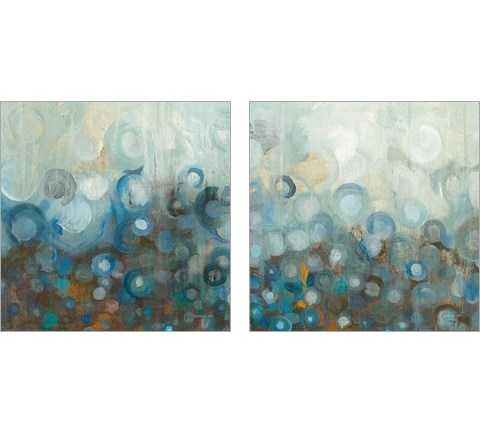 Blue and Bronze Dots 2 Piece Art Print Set by Danhui Nai