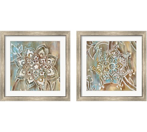 Henna Blue 2 Piece Framed Art Print Set by Danhui Nai