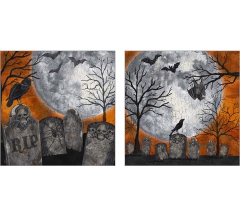 Something Wicked Graveyard 2 Piece Art Print Set by Tara Reed