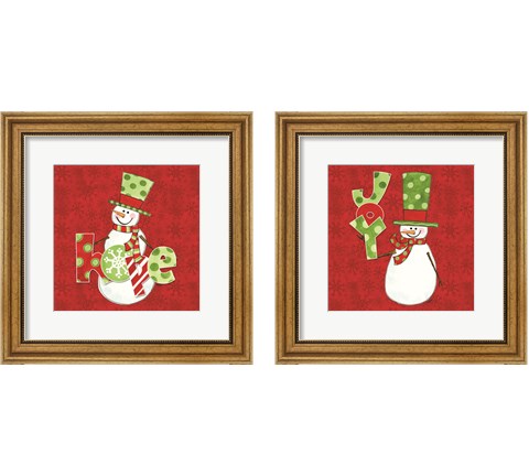 Winter Wonderland Snowmen 2 Piece Framed Art Print Set by Tara Reed