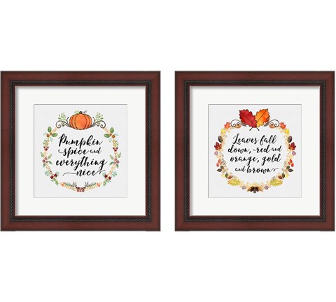 Pumpkin Spice 2 Piece Framed Art Print Set by Noonday Design