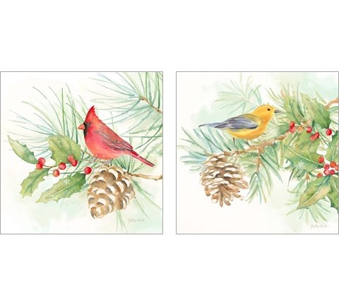 Winter Birds  2 Piece Art Print Set by Cynthia Coulter