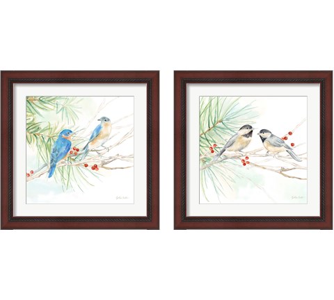 Winter Birds  2 Piece Framed Art Print Set by Cynthia Coulter