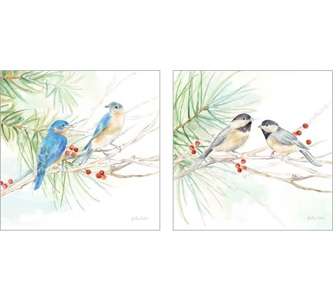 Winter Birds  2 Piece Art Print Set by Cynthia Coulter