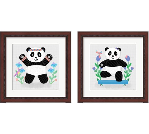 Tumbling Pandas 2 Piece Framed Art Print Set by Noonday Design