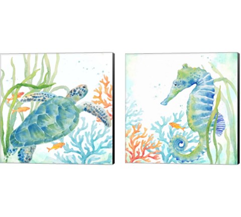 Sea Life Serenade 2 Piece Canvas Print Set by Cynthia Coulter