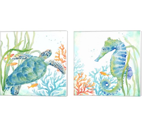 Sea Life Serenade 2 Piece Canvas Print Set by Cynthia Coulter