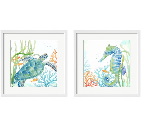 Sea Life Serenade 2 Piece Framed Art Print Set by Cynthia Coulter