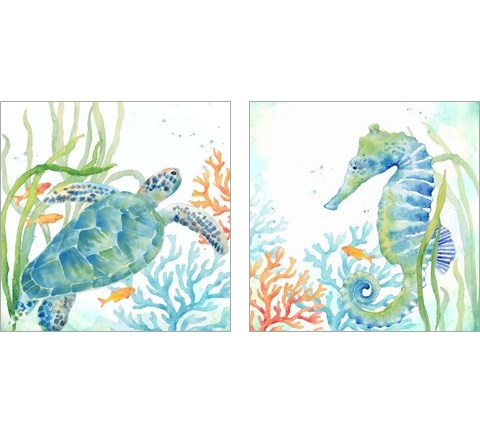Sea Life Serenade 2 Piece Art Print Set by Cynthia Coulter