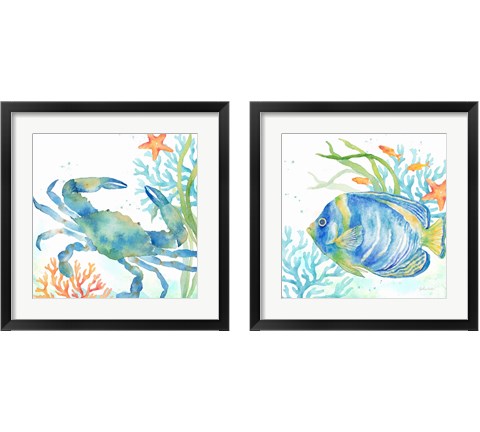 Sea Life Serenade 2 Piece Framed Art Print Set by Cynthia Coulter