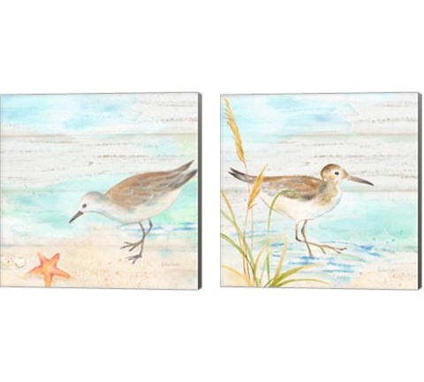 Sandpiper Beach 2 Piece Canvas Print Set by Cynthia Coulter