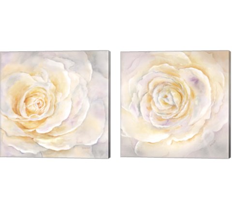 Watercolor Rose Closeup 2 Piece Canvas Print Set by Cynthia Coulter