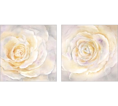 Watercolor Rose Closeup 2 Piece Art Print Set by Cynthia Coulter
