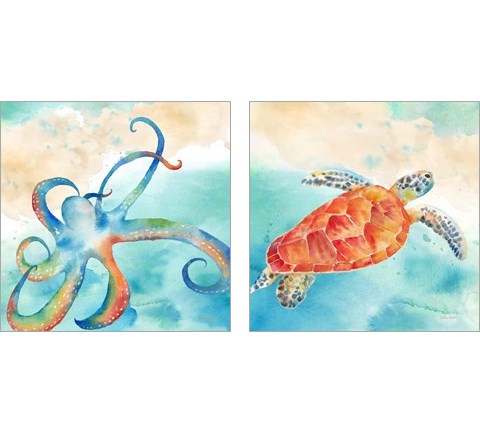 Sea Splash 2 Piece Art Print Set by Cynthia Coulter