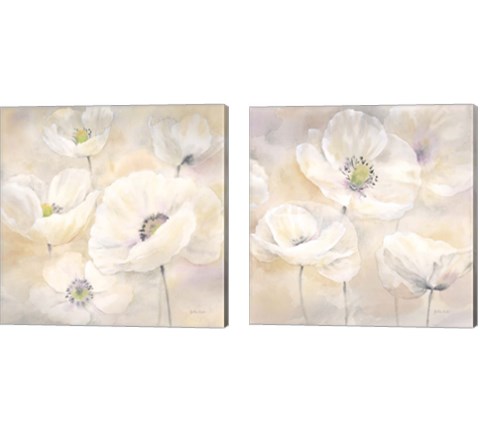 White Poppies 2 Piece Canvas Print Set by Cynthia Coulter