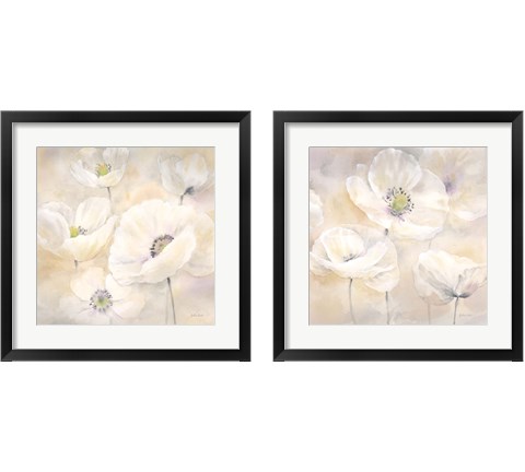 White Poppies 2 Piece Framed Art Print Set by Cynthia Coulter