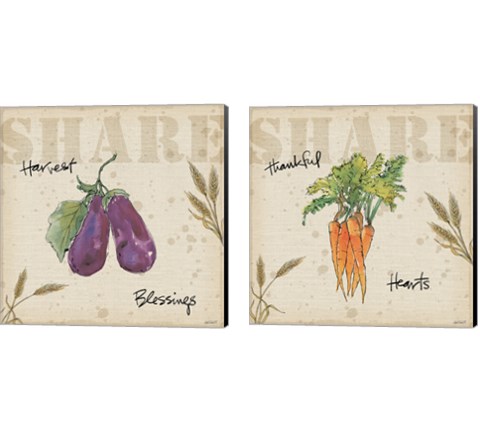 Farmers Feast Harvest 2 Piece Canvas Print Set by Anne Tavoletti