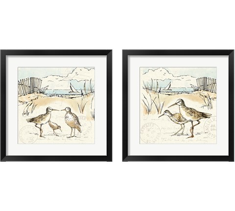 Coastal Breeze 2 Piece Framed Art Print Set by Anne Tavoletti