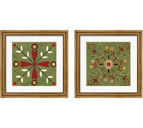 Festive Tiles 2 Piece Framed Art Print Set by Anne Tavoletti