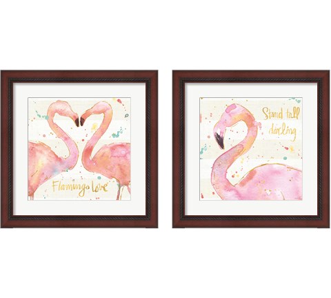 Flamingo Fever 2 Piece Framed Art Print Set by Anne Tavoletti